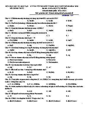 Đề thi Tốt nghiệp Trung học Phổ thông môn Hóa học năm 2020 - Mã đề 217 (Có đáp án)